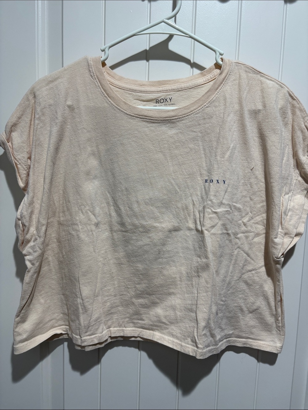 Roxy Women's Light Cream Short Sleeve Boxy Tee